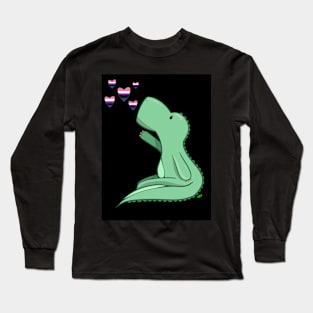 Genderfluid Pride Dinosaur Long Sleeve T-Shirt